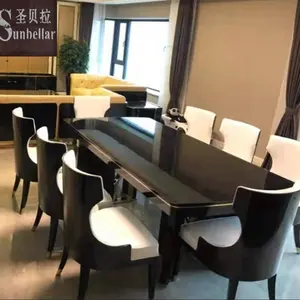 Foshan Furnitur Modern Kursi Mewah Ruang Makan Kursi Kayu Belakang dengan Lukisan Mengkilap Kursi Kayu untuk Ruang Makan
