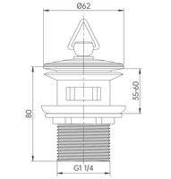 Accessoires de salle de bain en laiton chromé G1-1/4" : Bouchon de vidange pour lavabo