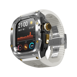 Kit de modificación de lujo dorado/oro rosa/Negro/plata <span class=keywords><strong>caja</strong></span> de reloj 316l de <span class=keywords><strong>acero</strong></span> inoxidable para <span class=keywords><strong>Apple</strong></span> <span class=keywords><strong>Watch</strong></span> Ultra 1/2 49mm con banda - Product Image 1