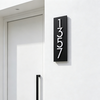 Plaque de maison rectangulaire personnalisée en acrylique, pour intérieur et extérieur, plaque murale d'adresse, facile à installer, décoration artistique moderne pour la maison