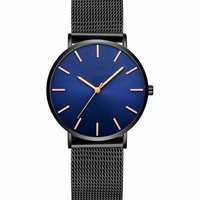Jam Tangan Logo Kustom Sederhana Jam Tangan Tipis Tali Jala Kasual Jam Tangan Kuarsa Hadiah Jam Tangan Pria Gelang Baja Tahan Karat Sesuai Pesanan