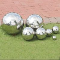 Lot de 8 boules décoratives argentées en acier inoxydable pour pièce maîtresse, bol, tailles assorties, orbes en métal, globes de miroir, remplisseurs de sphères