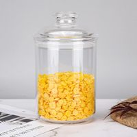 Pot d'apothicaire en acrylique de 24oz avec couvercle hermétique Bague d'étanchéité en silicone Boîte parfaite Conteneur Sucre Thé Épices Herbes Coquilles