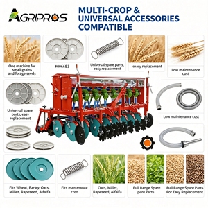 Semoir de précision pour blé sans labour avec fertiliseur, 6-9 rangs, espacement réglable, pour l'agriculture - Product Image 2