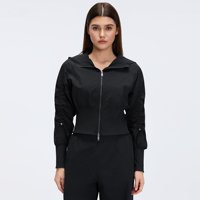 Veste coupe-vent personnalisée pour femme, à manches froncées, veste de sport courte, légère, zippée, pour la randonnée en plein air, avec capuche