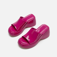 Sandales compensées à bout ouvert en cuir PU pour femmes, semelle épaisse, 11 couleurs, vente en gros XINZI RAIN, pour l'été