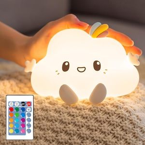 Silicone bambini camera da letto nuvole lampada ricaricabile luce notturna a LED con rubinetto di tipo bianco camera da letto per bambini - Product Image 6