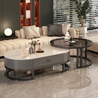 Table basse en pierre minimaliste haut de gamme, pliable, simple, petite table à thé pour un luxe élevé, pour petit appartement ou salon