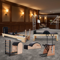 Ensemble complet d'appareils de Pilates MJD WCC22, Reformer réglable en chêne massif, ensemble 5 pièces avec Ladder Barrel pour usage en studio