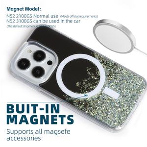 Étui en résine époxy Aikusu avec miroir électro-plaqué pour iPhone, coque de téléphone avec miroir magnétique pour iPhone 15 Pro Max, coque miroir - Product Image 3