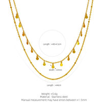 Collier personnalisé avec logo, en acier inoxydable plaqué or 18 carats, résistant à l'eau et inaltérable, double design pour femme