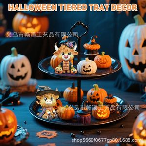 Statue de taureau des Highlands en résine pour Halloween, décoration intérieure en forme d'animal, ornement pour la maison et le bureau, ensemble AB 898 - Product Image 3