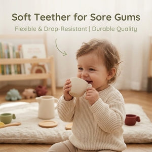 Ensemble de thé de l'après-midi Montessori en silicone et bois, jouet de <span class=keywords><strong>cuisine</strong></span> d'imitation pour tout-petits, jouet sensoriel de dentition de qualité alimentaire, vente en gros - Product Image 4