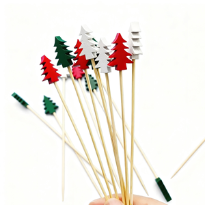 Stuzzicadenti in bambù colorati <span class=keywords><strong>per</strong></span> albero di Natale, rosso, verde, bianco, usa e getta, <span class=keywords><strong>per</strong></span> Pasqua, feste, torte, cupcake, frutta, antipasti - Product Image 3
