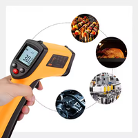 Thermomètre Infrarouge Laser Industriel Numérique Sans Contact à Émissivité Réglable avec Écran LCD Rétroéclairé
