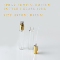 Flacon de parfum vide rechargeable de 10 ml avec pompe en aluminium doré/argenté, flacon pulvérisateur cosmétique en verre pour voyage
