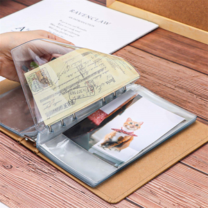 A6 chất kết dính túi không dây kéo lỏng lá Túi rõ ràng PVC trong suốt đôi Túi thẻ túi bên tải không thấm nước tiền mặt phong bì - Product Image 4