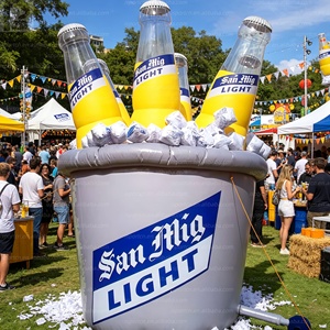Cubo de Hielo Inflable Gigante con Logotipo Personalizado, Modelo de Cubo Refrigerador con Botellas de Cerveza para Promoción de Marcas de Bebidas/Bar/<span class=keywords><strong>Pub</strong></span>/Expo/Club - Product Image 5