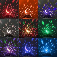 Projecteur d'images rotatif à 360 degrés moderne, directement de l'usine, bleu clair, rose, violet, en forme de lune, pour enfants, commande tactile PC