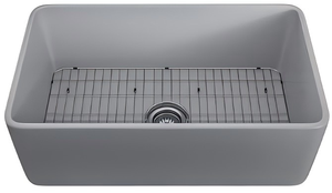 Éviers utilitaires Matt Basln 30 ''pouces CUPC évier de fond à bol unique grille ferme évier de cuisine en céramique avec plateau - Product Image 2