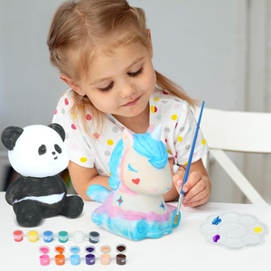 Vente chaude vinyle artisanat Kit ensemble veilleuse illuminé ours bricolage cadeau Graffiti blanc <span class=keywords><strong>Film</strong></span> couleur peluche jouet enfants garçon fille - Product Image 2
