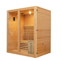 Ruang uap Sauna luar ruangan persegi tradisional kustom kompor kapasitas 4 orang Cedar merah pengalaman taman pemanas Malles De Sauna