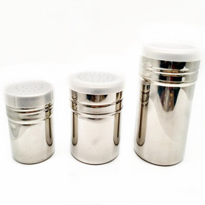 Gros salière et poivrière en acier avec poudre shaker personnalisé - Product Image 4
