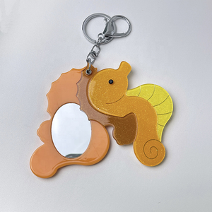 Llavero con Espejo de Maquillaje Mini, Serie de Animales Marinos Creativos, Duradero y Ecológico, Estrella de Mar, Ballena, Acrílico, Portátil, para Bolsos, para Mujeres - Product Image 6