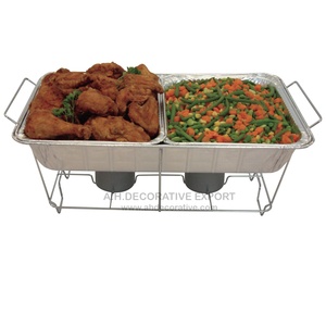 ถาดอุ่นอาหารสแตนเลสชุบเงินอย่างดี พร้อมฝาปิด สำหรับของหวานและบริการอาหาร มีขนาดสั่งทำได้ - Product Image 1