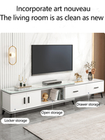 Meuble TV en bois moderne extensible, combinaison table basse et meuble TV pour salon, appartement compact