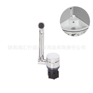 Robinet de lavabo RV monocommande à poser, en laiton, cuivre et acier inoxydable, design moderne, pour eau chaude et froide - Product Image 2