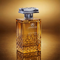 Flacons de parfum en verre à dégradé rouge à facettes diamantées - Emballage de luxe avec bouchon métallique pour les marques de parfums haut de gamme