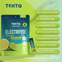 Poudre d'électrolytes hydratante sans sucre saveur citron et citron vert pour adultes, complément sportif OEM