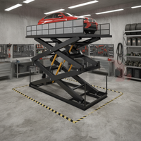 Plateforme élévatrice à ciseaux hydraulique fixe encastrée sur mesure pour entrepôt, idéale pour le levage de voitures de villa