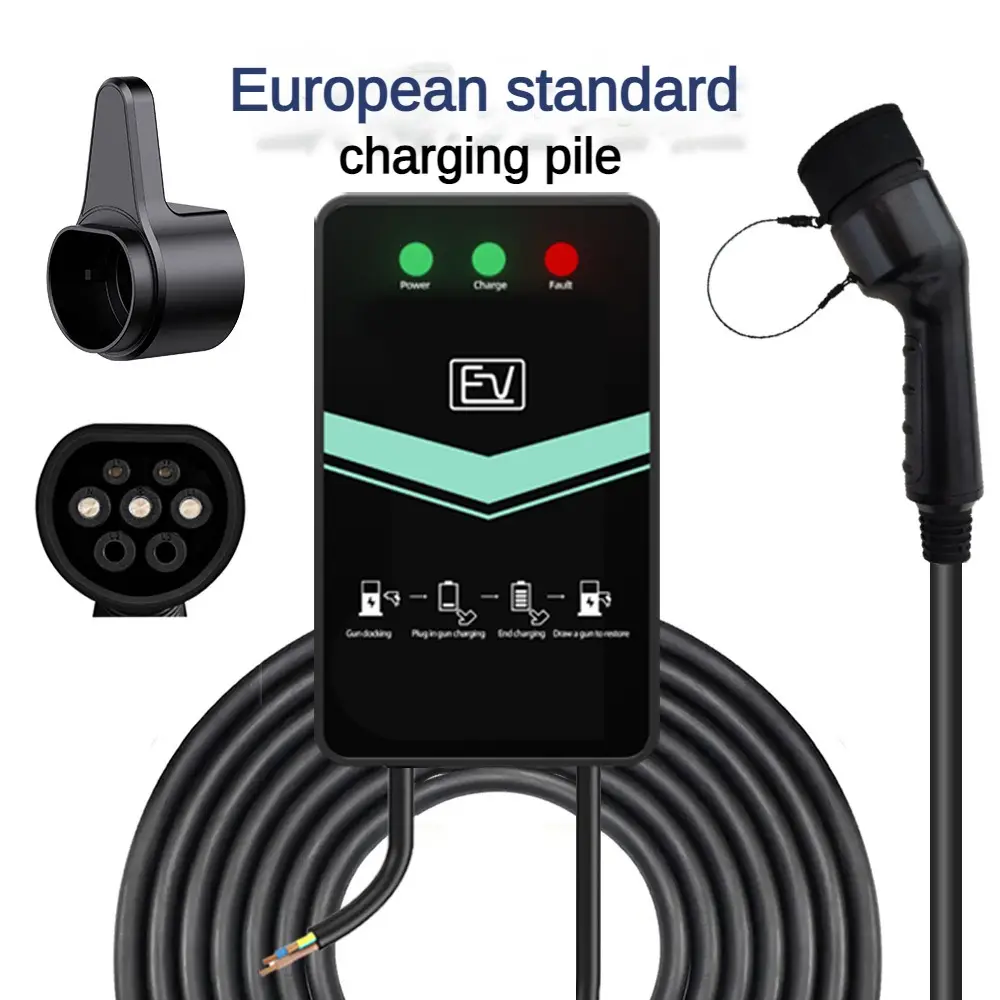 Estação de carregamento inteligente para carros elétricos, porta-carregador para EV, 7KW, para veículos elétricos domésticos, AC