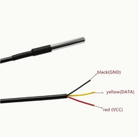 Sonda de Temperatura de Acero Inoxidable de 2 Metros, Sensor 18b20, Cable Impermeable de 2 Metros, DS18B20+