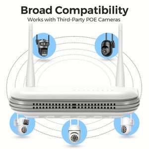 <span class=keywords><strong>NVR</strong></span> Tuya Wifi 32 <span class=keywords><strong>canaux</strong></span> intelligents <span class=keywords><strong>16</strong></span> ports 4K sans fil avec écran pour la maison - Enregistreur - Product Image 5