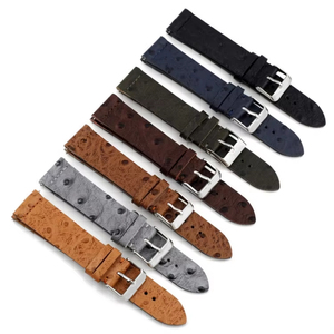 Correa de Reloj de Cuero Genuino con Patrón de Avestruz, Personalizada OEM, Corte de Precisión, Correa de Reloj de Cuero de Lujo de Liberación Rápida, 18mm 20mm 22mm 24mm - Product Image 2