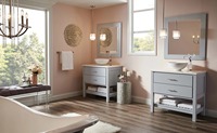 Meuble de salle de bain sur mesure en gros, meuble de rangement moderne pour salle de bain, fournisseur d'usine