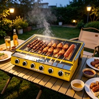 Barbecue au gaz infrarouge en céramique 4 brûleurs, acier inoxydable commercial, cuisson extérieure haute performance, réduction du bruit, facile à utiliser