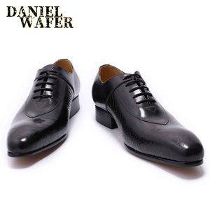 Chaussures habillées en cuir véritable à lacets motif poisson et chaussures Oxford pour hommes pour mariage, fête, affaires, bureau - Product Image 6