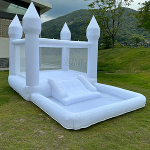 Party Bouncy Castle White Bounce House Inflable Jumping Bouncer con Ball Pit - Product Image 2