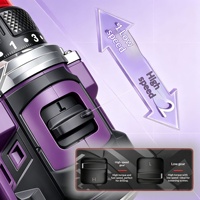 Perceuse/visseuse sans fil à double usage avec moteur sans balais 16,8 V, mandrin à cliquet, batterie lithium-ion, compacte