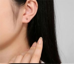 Xinfly Fine Jewelry - Aretes de Oro Sólido de 18 Quilates con Bola Redonda Minimalista para Mujer - Product Image 2