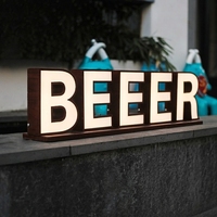 Letras Luminosas 3D con Acabado de Madera Personalizadas, Letreros con Iluminación Frontal LED, Letreros para Exteriores, Letreros para Fachadas de Tiendas