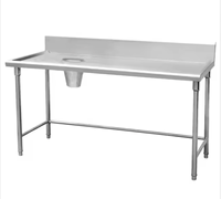 Table de préparation de cuisine à prix réduit en acier inoxydable 201/304, table de tri des déchets, grande quantité minimale de commande, pour restaurants, grossistes et revendeurs