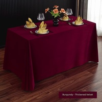 Nappe Rectangulaire de Luxe Bordeaux / Oxblood, Housse de Table Moderne pour Tables de Desserts