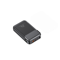 Cargador Portátil de Carga Rápida PD de 22.5W y 20000mAh, 2 en 1 con Cargador de Pared AC, Pantalla LED y Salida Dual USB-C para iPhone 16 15 14 13