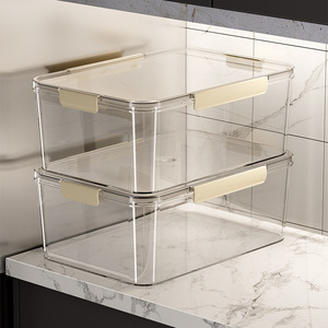 Conteneur de stockage alimentaire pour réfrigérateur, rectangulaire, transparent, couvercle hermétique, grande capacité, utilisation en cuisine - Product Image 5