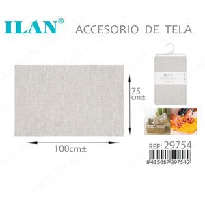 Accessorio in Tessuto ILAN 100x75cm, Effetto Lino, Misto Poliestere e Cotone, Decorazione per la Casa - Product Image 3